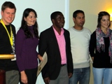 SASAqS 2013 - Stanley Liphadzi,WRC, presents student awards to Byron Bester, Lyndall Pereira da Conceicoa, Lucienne Human, Liaan Pretorius